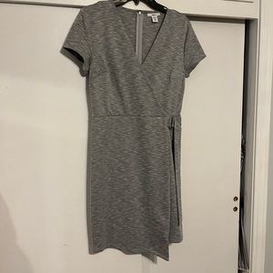 Short Sleeve Faux Wrap Grey Dress Sz Medium